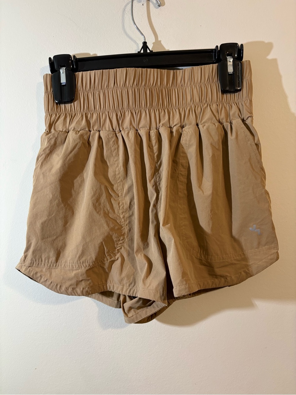 Joy lab shorts women’s extra small tan khaki High-Waist built in panty brief - Picture 1 of 9